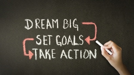 Dream Big. Set Goals. Take Action chalkboard art