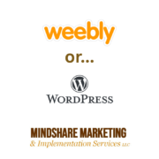 graphic saying Weebly or WordPress website