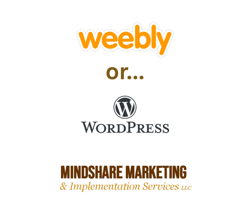 graphic saying Weebly or WordPress website